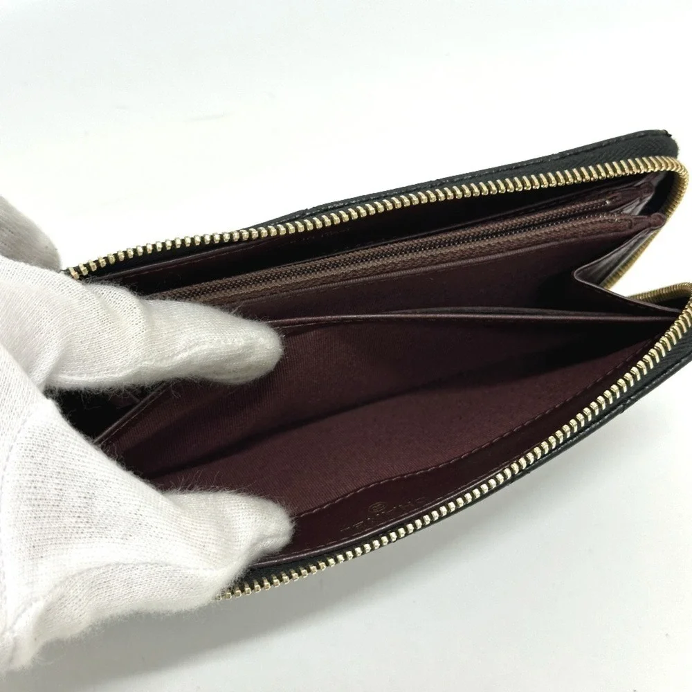 CHANEL Black Caviar Leather Logo Wallet